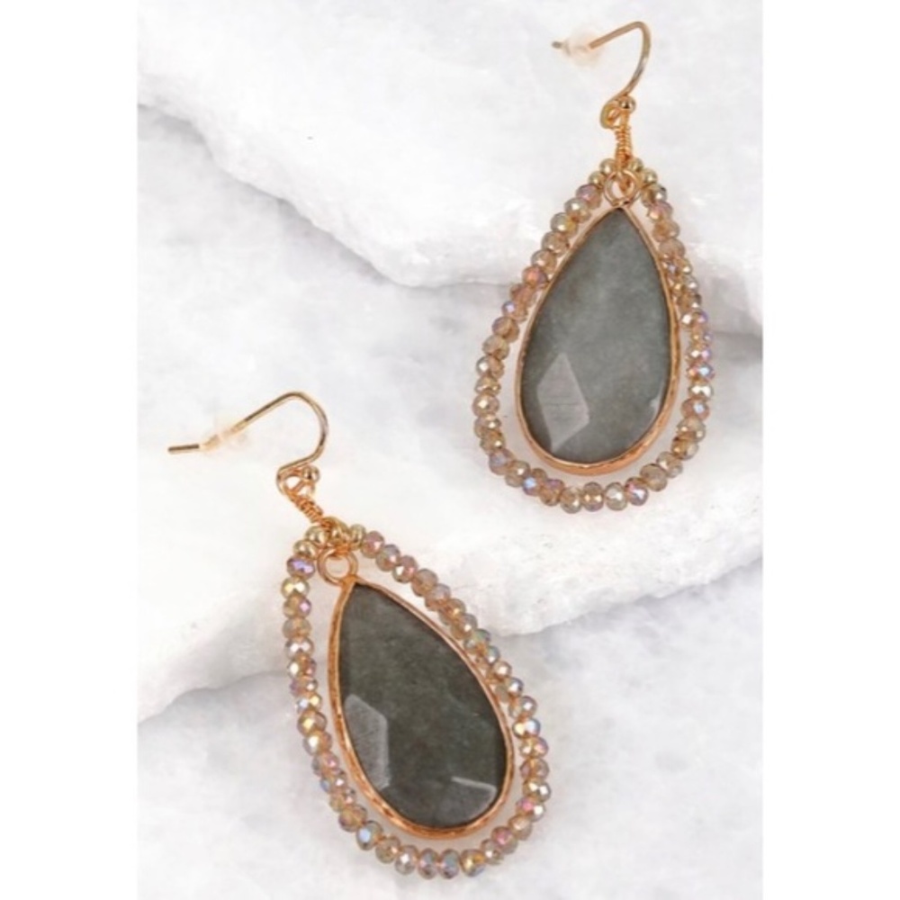 Natural Stone Beaded  Earrings